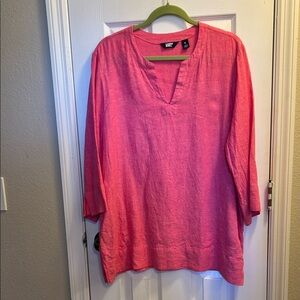 Lands End Heather Red Tunic Top